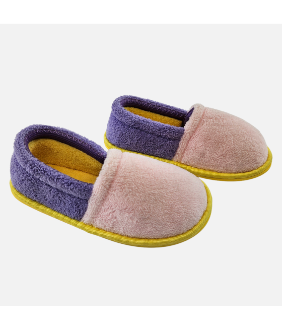 Pink & Violet Toweling Slippers