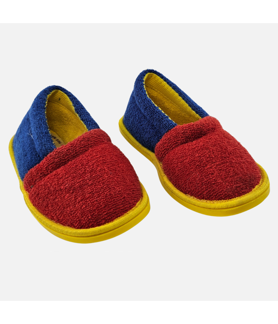 Red & Blue Toweling Slippers - Boys