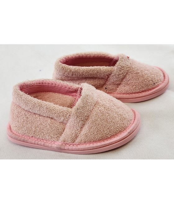 Pink Toweling Slippers - Girls