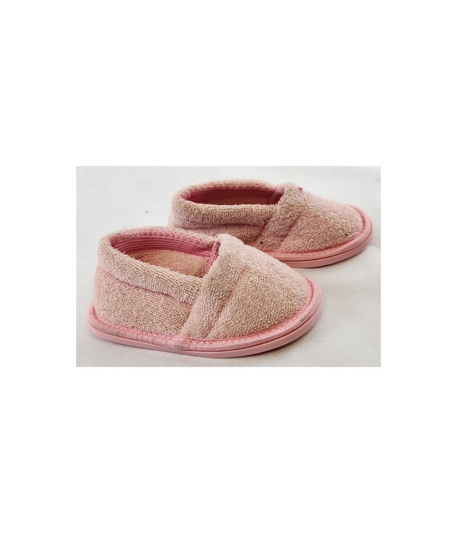 Pink Toweling Slippers - Girls