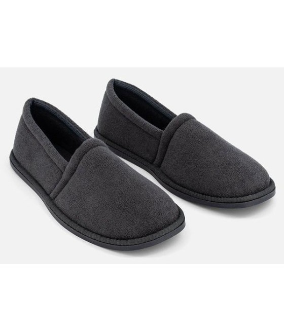 Grey Toweling Slippers - Kids