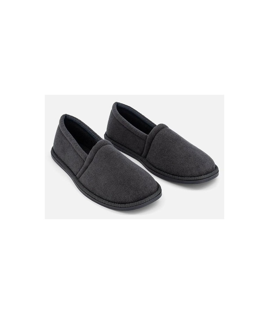 Grey Toweling Slippers - Kids