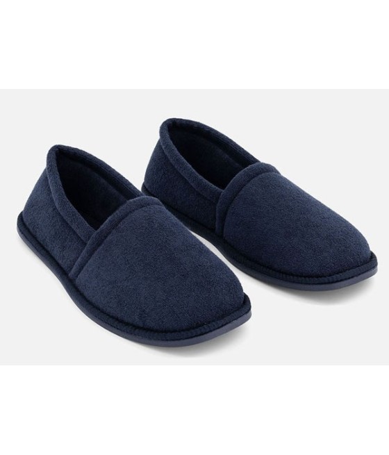 Navy Toweling Slippers - Kids