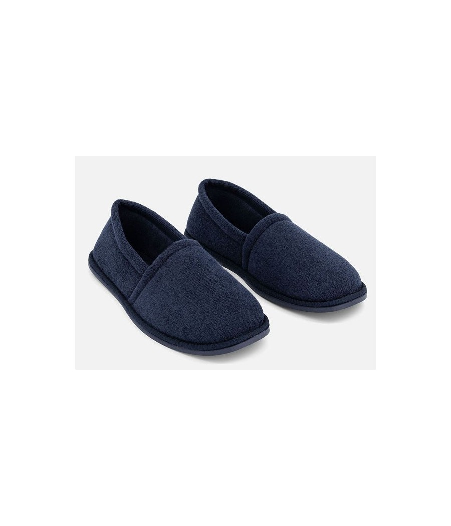 Navy Toweling Slippers - Kids